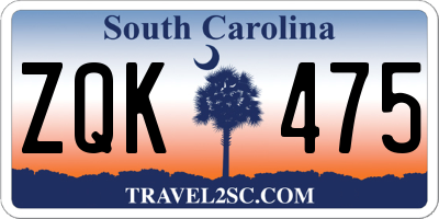 SC license plate ZQK475