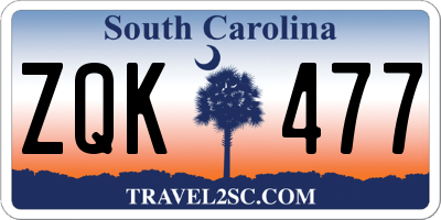 SC license plate ZQK477