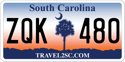 SC license plate ZQK480
