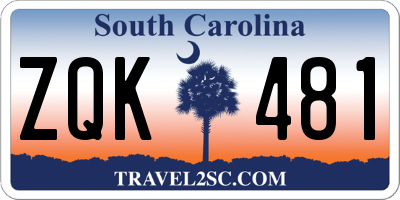 SC license plate ZQK481