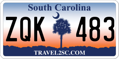 SC license plate ZQK483