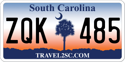 SC license plate ZQK485