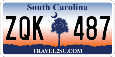 SC license plate ZQK487