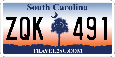 SC license plate ZQK491