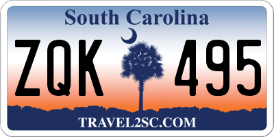 SC license plate ZQK495