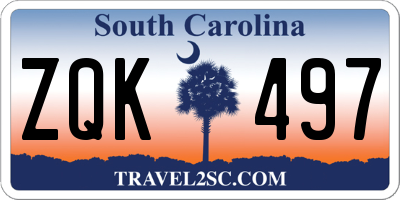 SC license plate ZQK497