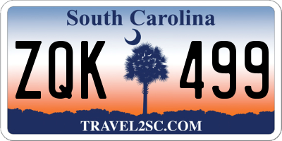 SC license plate ZQK499