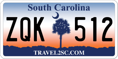 SC license plate ZQK512