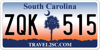 SC license plate ZQK515