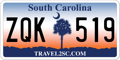 SC license plate ZQK519