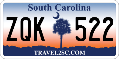 SC license plate ZQK522