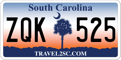 SC license plate ZQK525