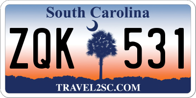 SC license plate ZQK531