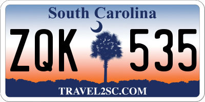 SC license plate ZQK535