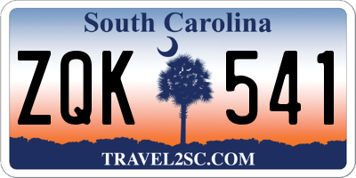 SC license plate ZQK541