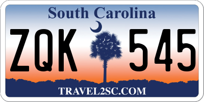 SC license plate ZQK545