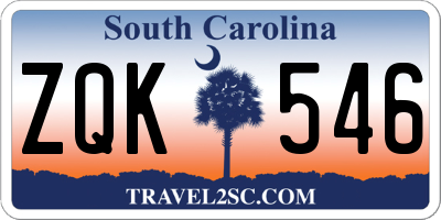 SC license plate ZQK546