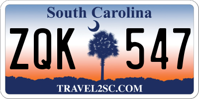 SC license plate ZQK547