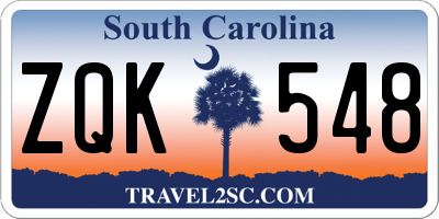 SC license plate ZQK548