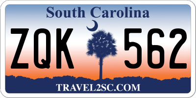 SC license plate ZQK562