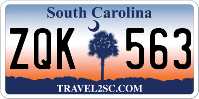 SC license plate ZQK563