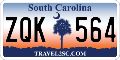 SC license plate ZQK564