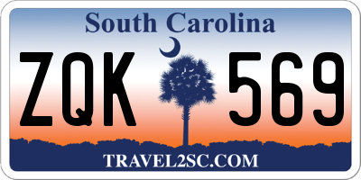 SC license plate ZQK569