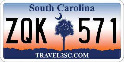 SC license plate ZQK571