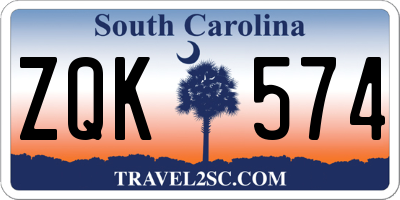 SC license plate ZQK574