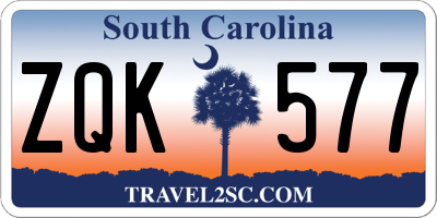 SC license plate ZQK577