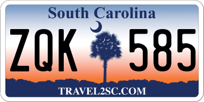 SC license plate ZQK585