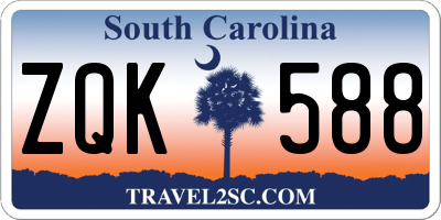 SC license plate ZQK588