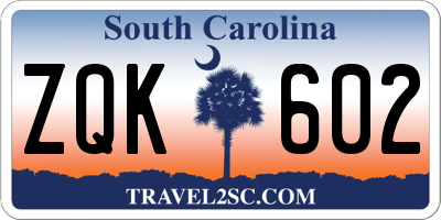 SC license plate ZQK602