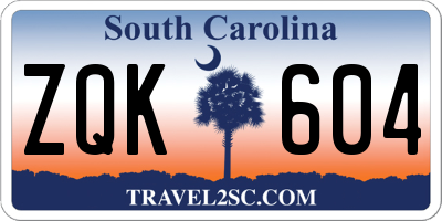 SC license plate ZQK604