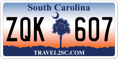 SC license plate ZQK607