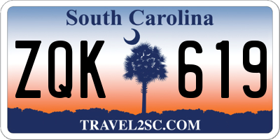 SC license plate ZQK619