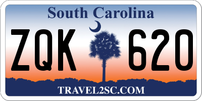 SC license plate ZQK620