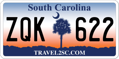 SC license plate ZQK622