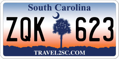 SC license plate ZQK623