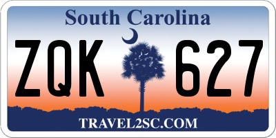 SC license plate ZQK627