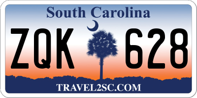 SC license plate ZQK628