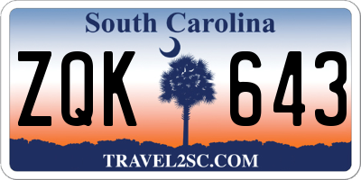 SC license plate ZQK643