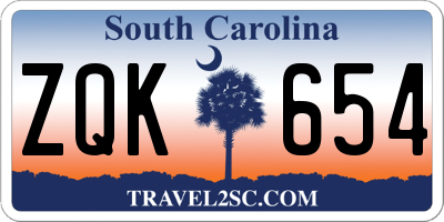 SC license plate ZQK654