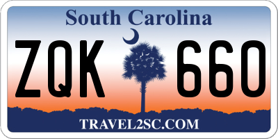 SC license plate ZQK660