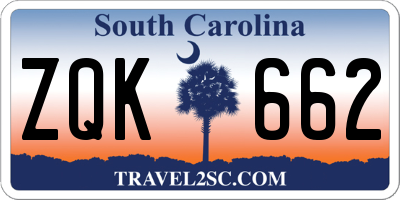 SC license plate ZQK662