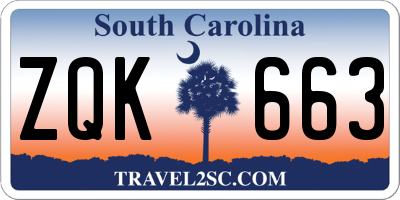 SC license plate ZQK663