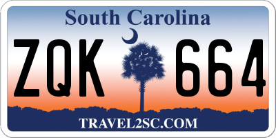SC license plate ZQK664
