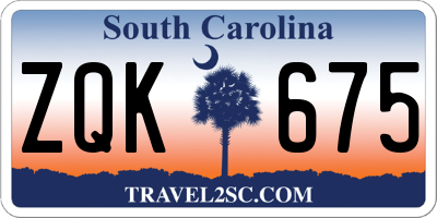 SC license plate ZQK675