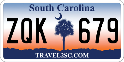 SC license plate ZQK679