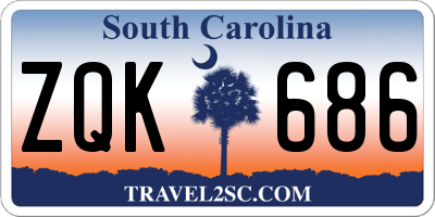 SC license plate ZQK686
